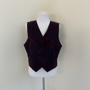 Norton McNaughton Burgundy and Navy Brocade Vest